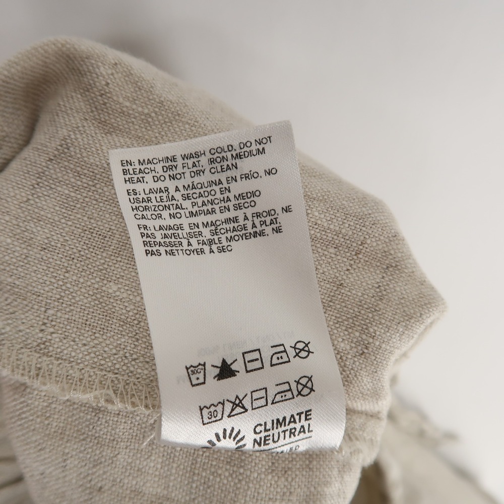 Reformation Olina Pants Womens XS Oatmeal Beige Solid Linen Wide Leg Drawstring - Picture 11 of 11